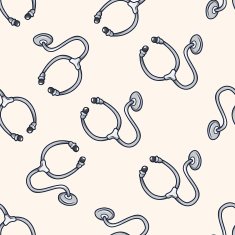 Stethoscope cartoon seamless pattern background