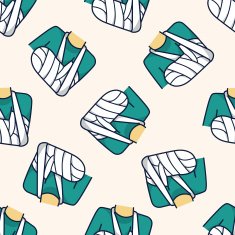 bandage cartoon seamless pattern background