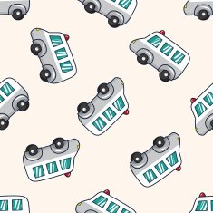 transportation ambulance cartoon seamless pattern background