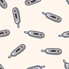 Thermometer cartoon seamless pattern background N2