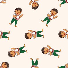 character musician cartoon seamless pattern background N3
