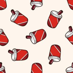 soda drinks cartoon seamless pattern background N3