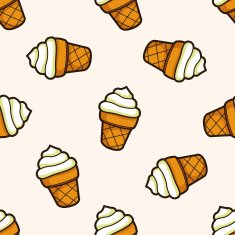 ice cream cartoon seamless pattern background N3