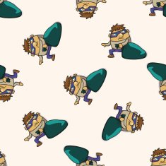 thief cartoon seamless pattern background N8