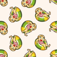 Water Sports cartoon seamless pattern background