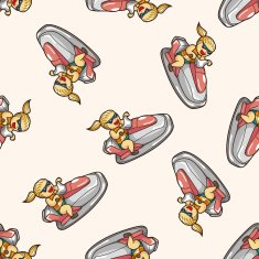 Water Sports cartoon seamless pattern background N2