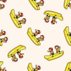 Water Sports cartoon seamless pattern background N5