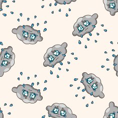 weather rainy day cartoon seamless pattern background N4