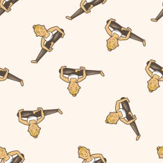 yoga cartoon seamless pattern background N4