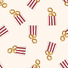 Fried foods cartoon seamless pattern background N2