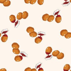 Fried foods theme chicken cartoon seamless pattern background N7