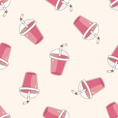 drink cartoon seamless pattern background