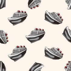 Transportation boat cartoon seamless pattern background N18