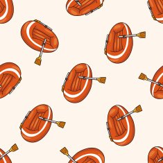 Transportation boat cartoon seamless pattern background N21