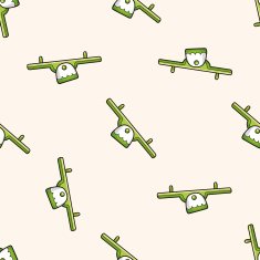 Amusement park facilities cartoon seamless pattern background N20