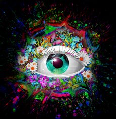 Human eye on mysterious background N3