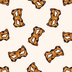 party mask cartoon seamless pattern background N2