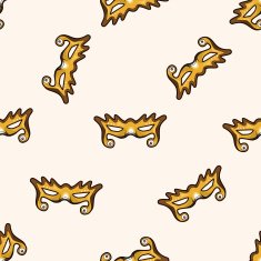 party mask cartoon seamless pattern background N10