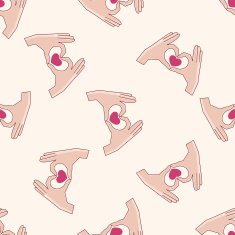 Valentine's Day love heart cartoon seamless pattern background