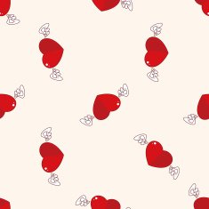 Valentine's Day love heart cartoon seamless pattern background N2