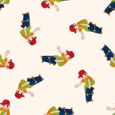Extreme Sports cartoon seamless pattern background