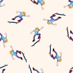 Extreme Sports cartoon seamless pattern background N3