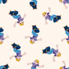 Extreme Sports cartoon seamless pattern background N4