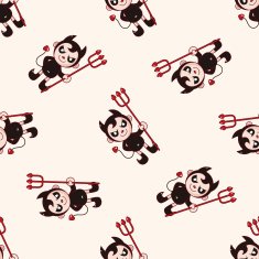 devil cartoon seamless pattern background