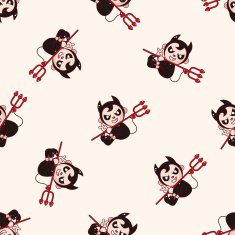 devil cartoon seamless pattern background N2