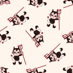 devil cartoon seamless pattern background N4