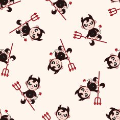devil cartoon seamless pattern background N5