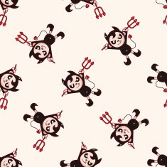 devil cartoon seamless pattern background N7