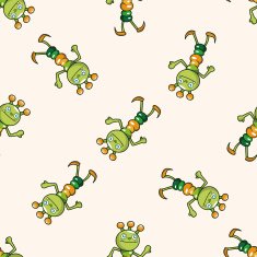 bizarre monster cartoon seamless pattern background N7