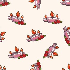 Valentine's Day candle cartoon seamless pattern background