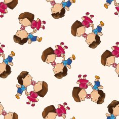 Valentine's day couple cartoon seamless pattern background