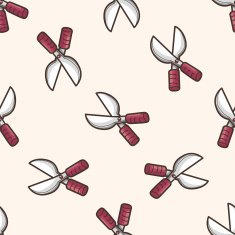 garden shears cartoon seamless pattern background N2