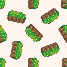 Flower garden fence cartoon seamless pattern background