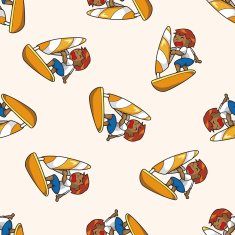 Extreme Sports cartoon seamless pattern background N14