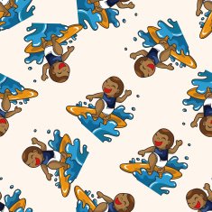 Extreme Sports cartoon seamless pattern background N15