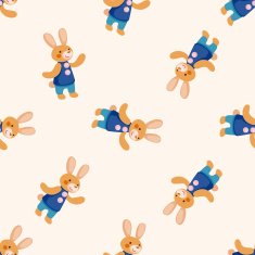 rabbit cartoon seamless pattern background N2
