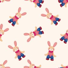 rabbit cartoon seamless pattern background N4