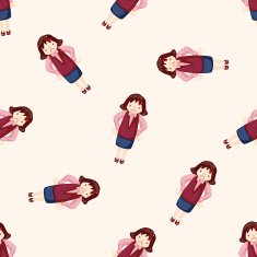 Office workers angry cartoon seamless pattern background