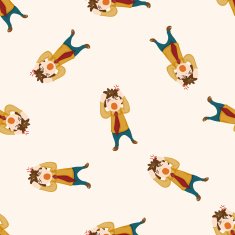 Office workers angry cartoon seamless pattern background N2
