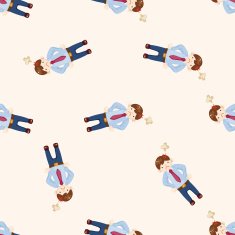 Office workers angry cartoon seamless pattern background N8