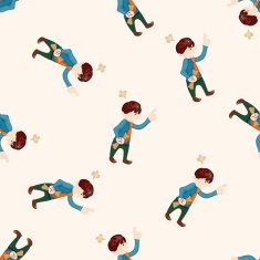 Office workers angry cartoon seamless pattern background N9