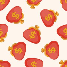Financial money cartoon seamless pattern background N2
