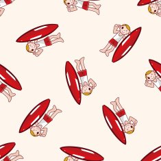 swimmer cartoon seamless pattern background