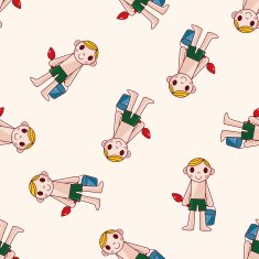 swimmer cartoon seamless pattern background N2