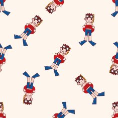 swimmer cartoon seamless pattern background N4
