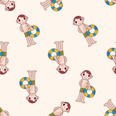 swimmer cartoon seamless pattern background N8